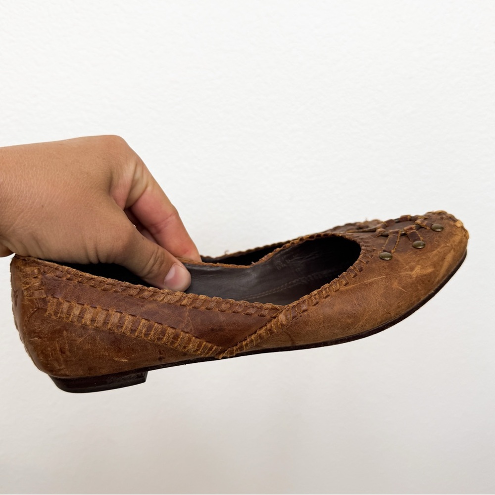 Frye Anna Harness Ring Leather Ballet Flats Size 6.5